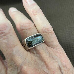 men's sterling silver Tacori ring, size 11 with tiger iron stone